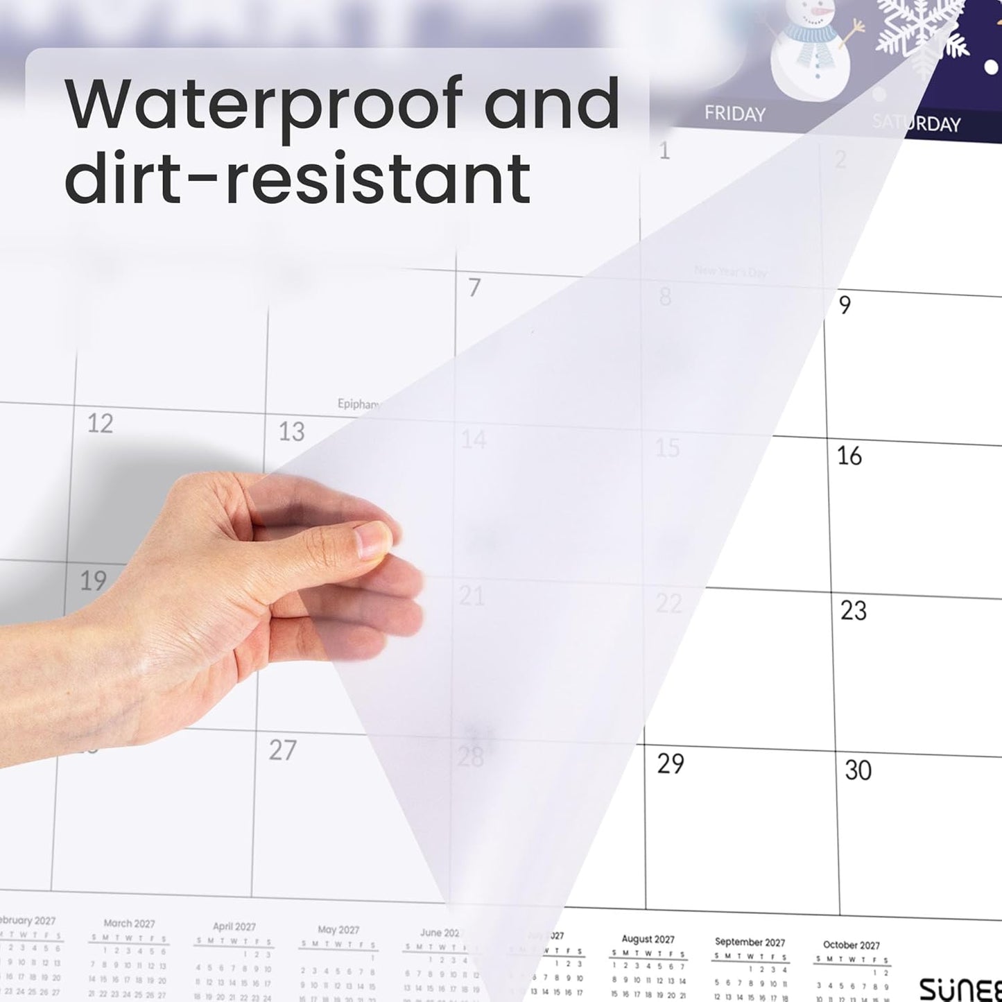 SUNEE Desk Calendar 2025-2026 Large 22x17 from October 2025 to March 2027, Extra Large Desktop Monthly Calendar Pad 18 Months For Teacher or Family, Desk Top, Seasonal