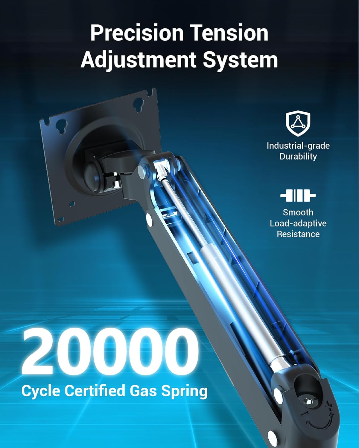 Heavy Duty Monitor Arm for 13-49 Inch Ultrawide Screens, Holds Up to 44lbs, Fully Adjustable Single Monitor Mount, with Clamp & Grommet Base, 75/100mm VESA Desk Mount, Black