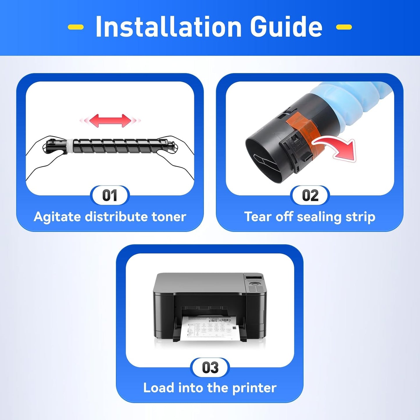 TN324 Toner Cartridges High Yield Replacement for TN324K TN324C TN324M TN324Y Compatible with Konica Minolta bizhub C258 C308 C368 Printer Copier Ink A8DA130 A8DA430 A8DA330 A8DA230 Black Color 4-Pack