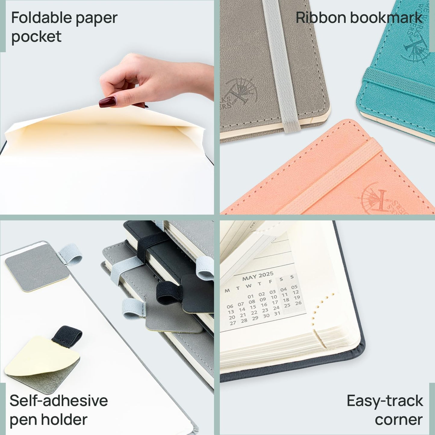 POPRUN Planner 2025-2026 (Large - 8.5'' x 10.5'') Academic Weekly Calendar (July 2025 - June 2026) with Hourly Time Slots, Monthly Tabs, 100GSM Thick Papers, Leather Soft Cover - Pink