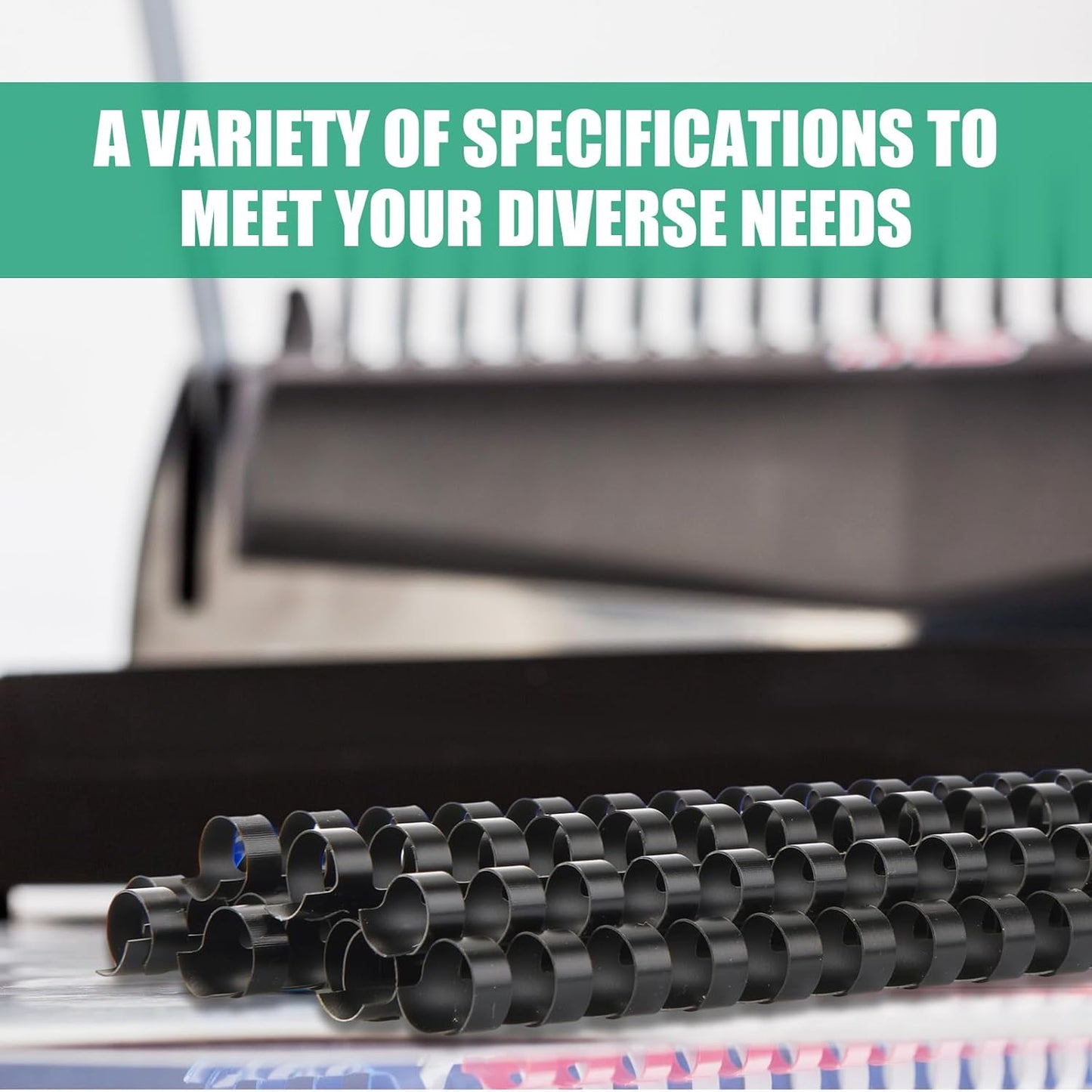 Maitys 300 Pcs Plastic Binding Combs Bulk 19 Ring Comb Spines Letter Size Spiral Binding for Notebook Calendar Picture(1/2 Inch,Black)