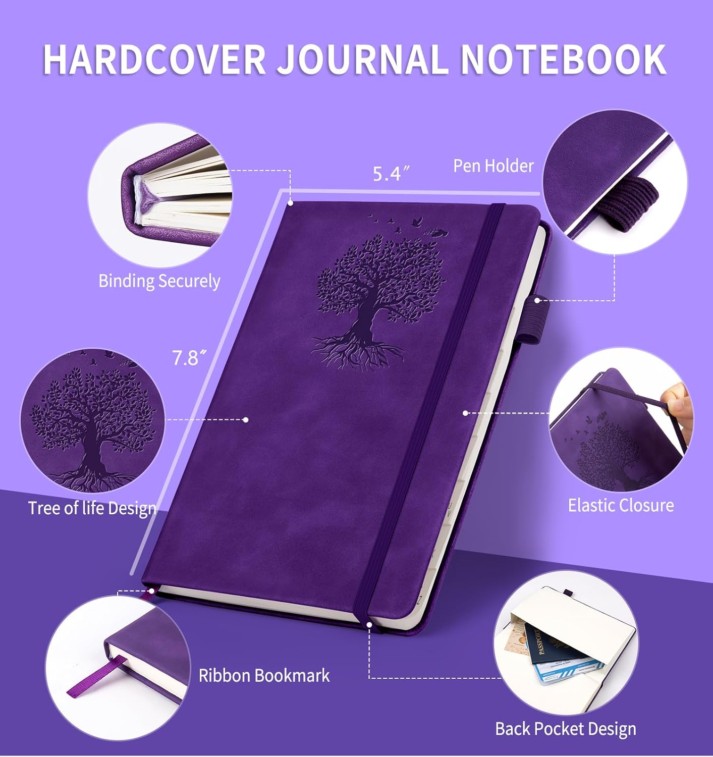 Password Book with Alphabetical Tabs, 5.4"x7.8"Password Keeper Book, 160 Pages/100GSM Hardcover Notebook, Password Organizer for Internet Website Address Login