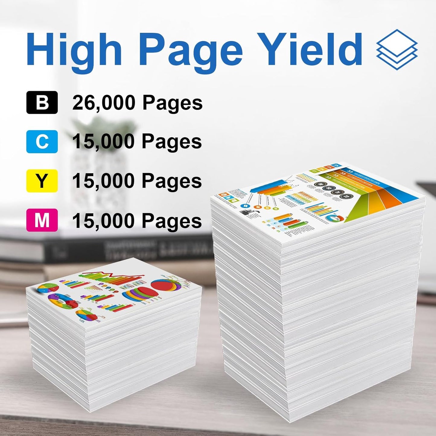 LEDES 7525 Toner Cartridge Compatible Replacement for Xerox WorkCentre 7830 7835 7845 7855 7970 7525 7530 7535 7545 7556 Printer(BK,M,C,Y)