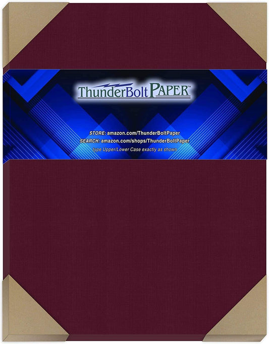 40 Dark Burgundy Linen 80# Cover Paper Sheets - 8" X 10" (8X10 Inches) Photo|Picture-Frame Size - 80 lb/pound Card Weight - Fine Linen Textured Finish - Deep Dye Quality Cardstock