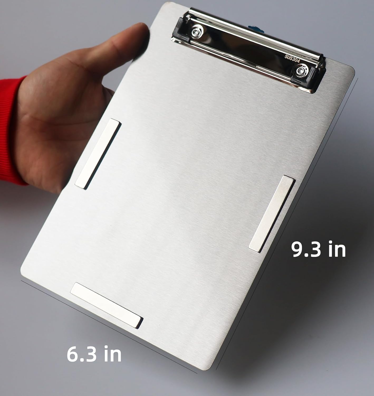 Stainless Steel Magnetic Clipboard with Pen - Multiple Sizes, Magnetic Design, Essential for Office and Home (6.3 x 9.3 Inches)