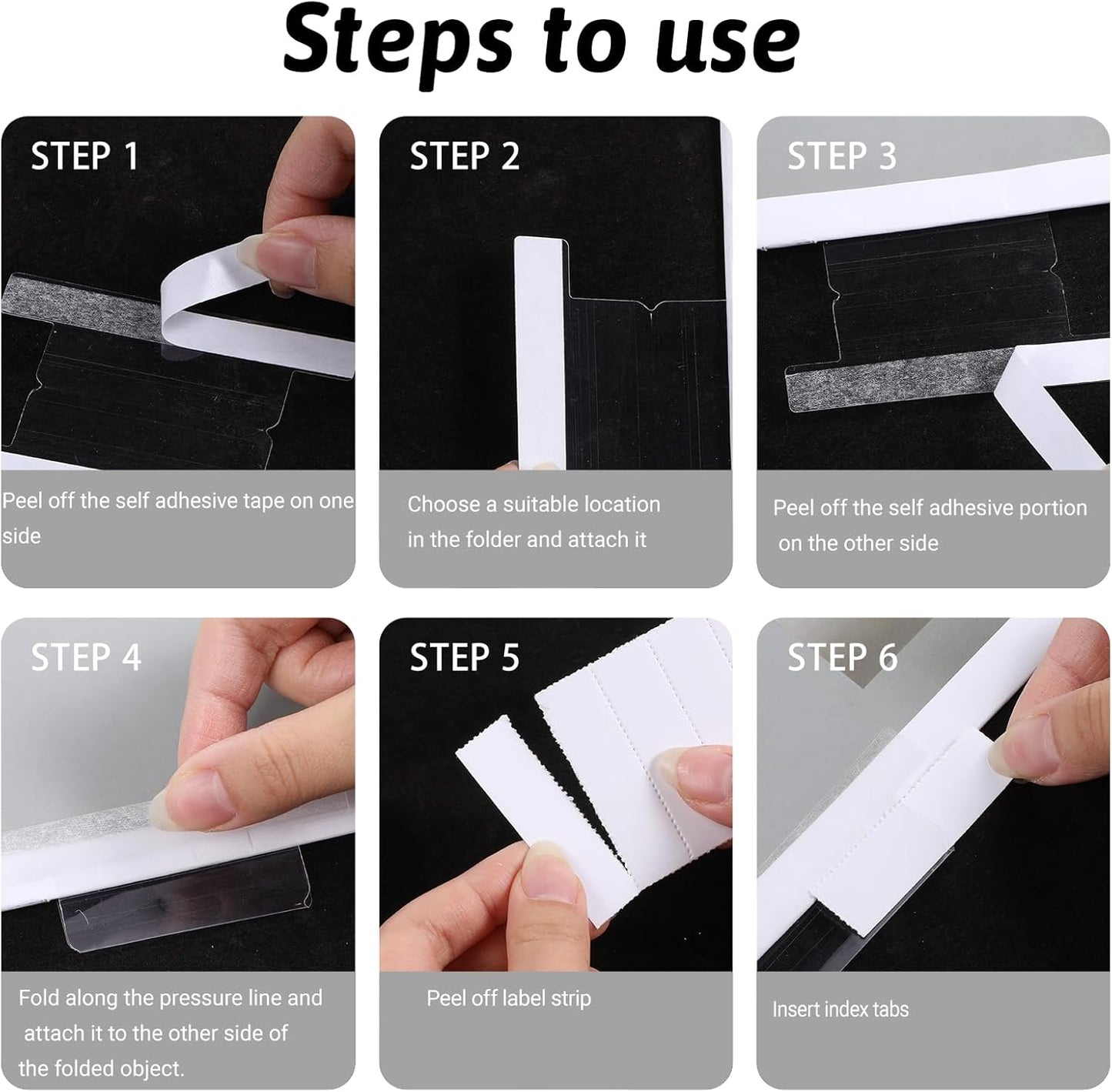 2 Inch Insertable Self Adhesive Tabs with Printable Inserts Self Adhesive Index Tabs Clear Plastic Sticky Divider Tab Divider Tab Stick on Paper Stickys Tabes with File Folder Labels for Binder, 50PCS