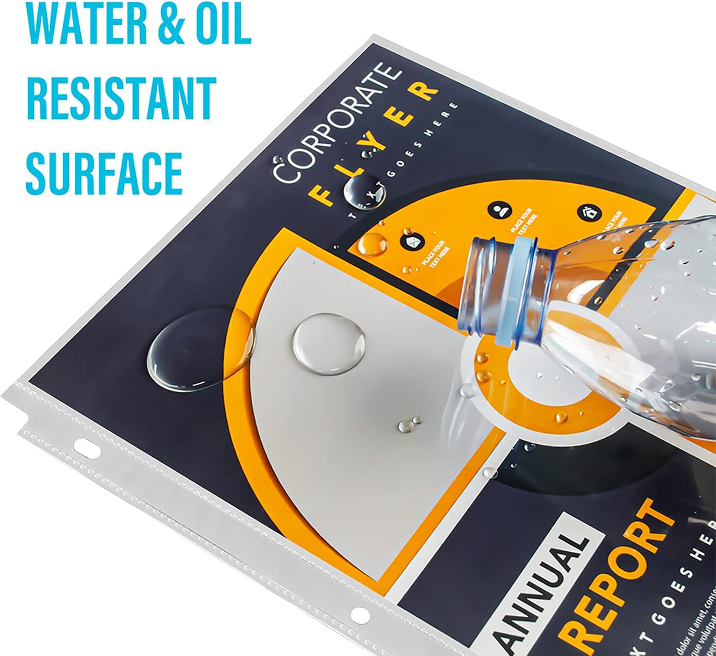 VST Sheet Protectors 8.5 x 11 Inch for 3 Ring Binder, Crystal Clear Page Protectors, Medium Weight Plastic Sleeves, Top Loading Paper Protector Acid Free, Letter Size, Dry Erase Pocket, 500 Sheets