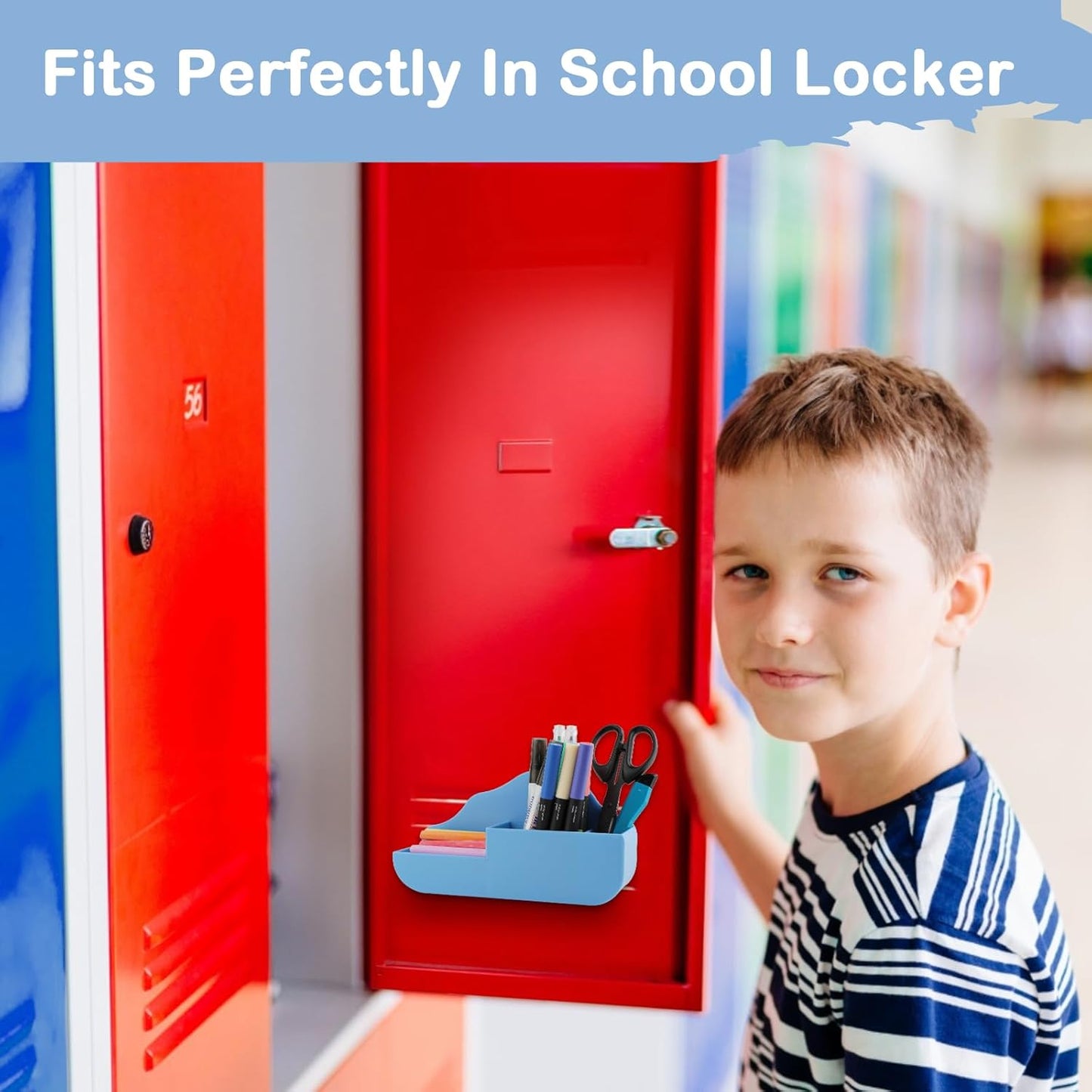 Magnetic Pen Holder,3 Compartments Magnetic Dry Erase Marker Holder,Extra Strong Magnet Storage Marker Pen Pencil Organizer for Refrigerator,Whiteboard,Locker Accessories(Cloud Style)