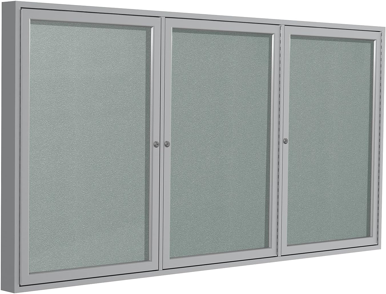 Ghent 48"x72" 2-Door Outdoor Enclosed Vinyl Bulletin Board, Shatter Resistant, with Lock, Satin Aluminum Frame - Silver (PA34872VX-193), Made in The USA