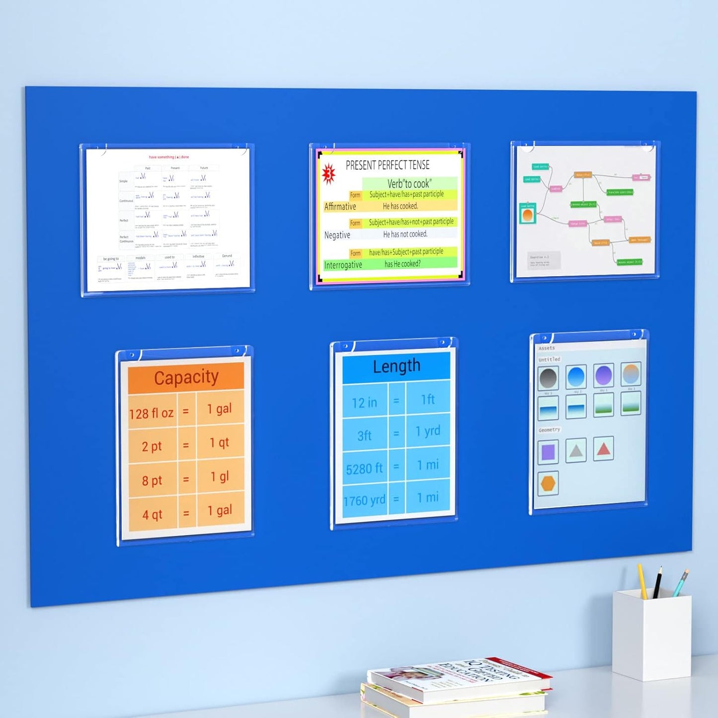 NIUBEE 24-Packs Acrylic Wall Sign Holder 8.5x11 Horizontal, Clear Plastic Picture Frames , Wall Mounted Design.