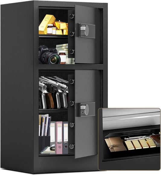 8.6 Cu Ft Safe Box Extra Large Heavy Duty Double Door Home Safe Fireproof and Waterproof Bag Security Safes with Removable Shelves Digital Safes with Hidden Lock Box for Money Files Medicines