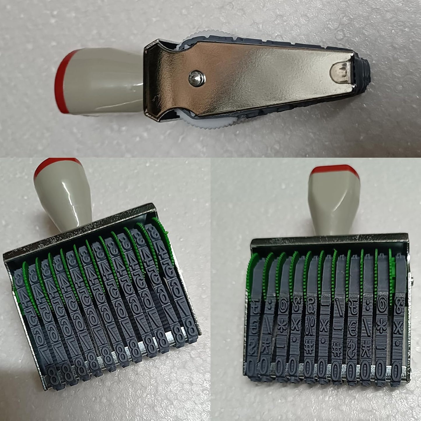 ZENG 11 Line Changeable Numbers 0-9 & Symbol Rubber Stamp, Fit for Date,Business Office & School Supplies, Imprint Size 68 x 7 mm, Multicolor