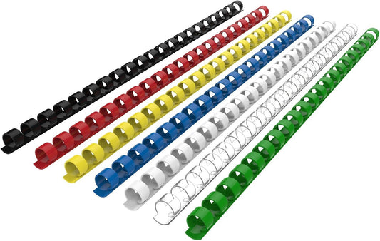 Rayson CR-12-100-M Plastic Binding Combs 1/2in. 21-Ring, 90-Sheet Capacity, Colorful Comb Binding Spines, Max. Binding A4 Size Paper (8.3"×11.7"), Box of 100