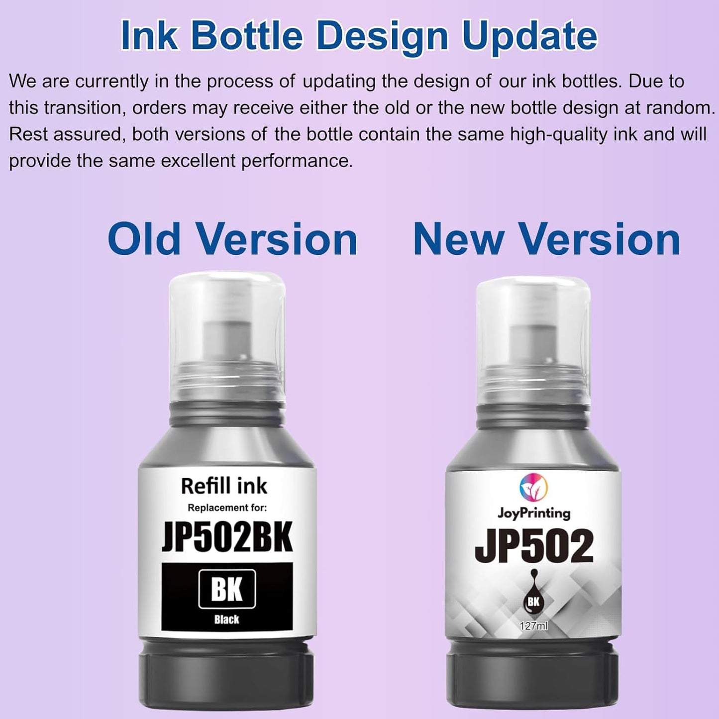 502 Black Ink Compatible 502 Ink Refill Bottles Work for ET-3850 ET-2850 ET-2760 ET-4850 ET-3760 ET-4760 ET-3750 ET-4750 ET-3830 ET-4750 ET-3700 ET-2750 (2 * 127ml)