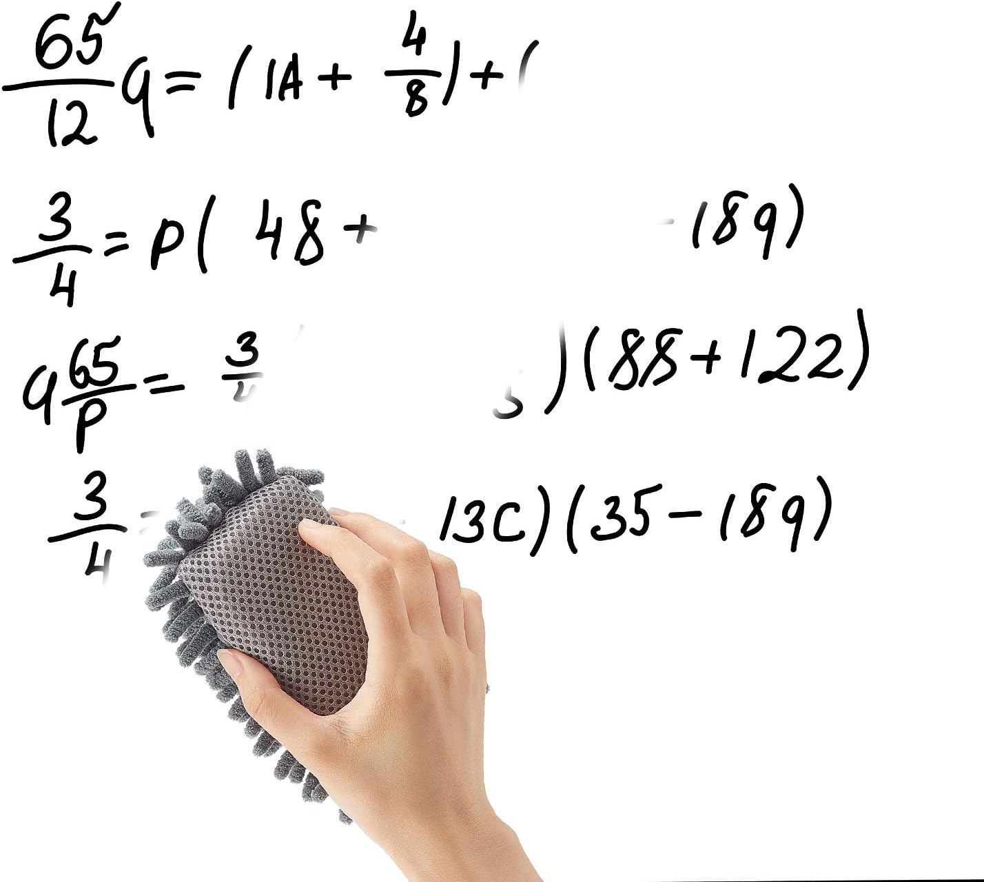 Zonon 4 Pieces Dry Erase Eraser Microfiber Shag Washable Whiteboard Eraser for Markers, Chalk, Classroom, Home and Office(Gray)