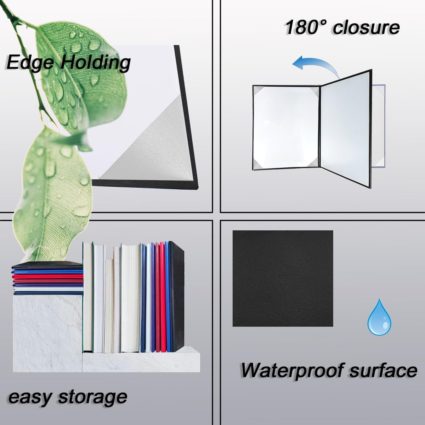 Certificate Holders 8.5"x11" Graduation Diploma Cover Document Leather Folders,Black-2 Pack