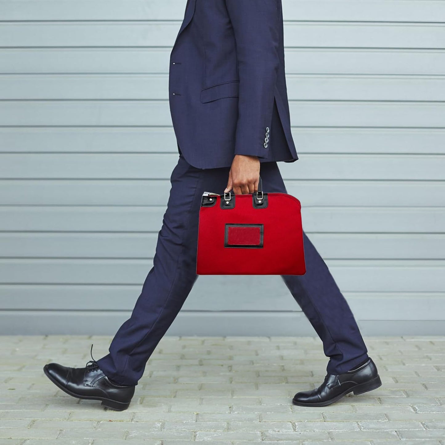 Fire Resistant Security Money Bag with Lock, Water Repellent, Safe Storage, Protects Important Valuables, 15 x 11 Inch (Red)