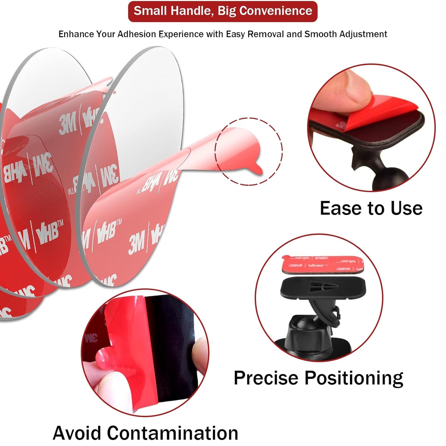 3M Double Sided Adhesive Dots Heavy Duty VHB 2" Diameter 0.02in Thick 40 PCS Clear 4905 Round Sticky Mounting Strong Adhesive Waterproof Foam Tape for Home Office Car Deco