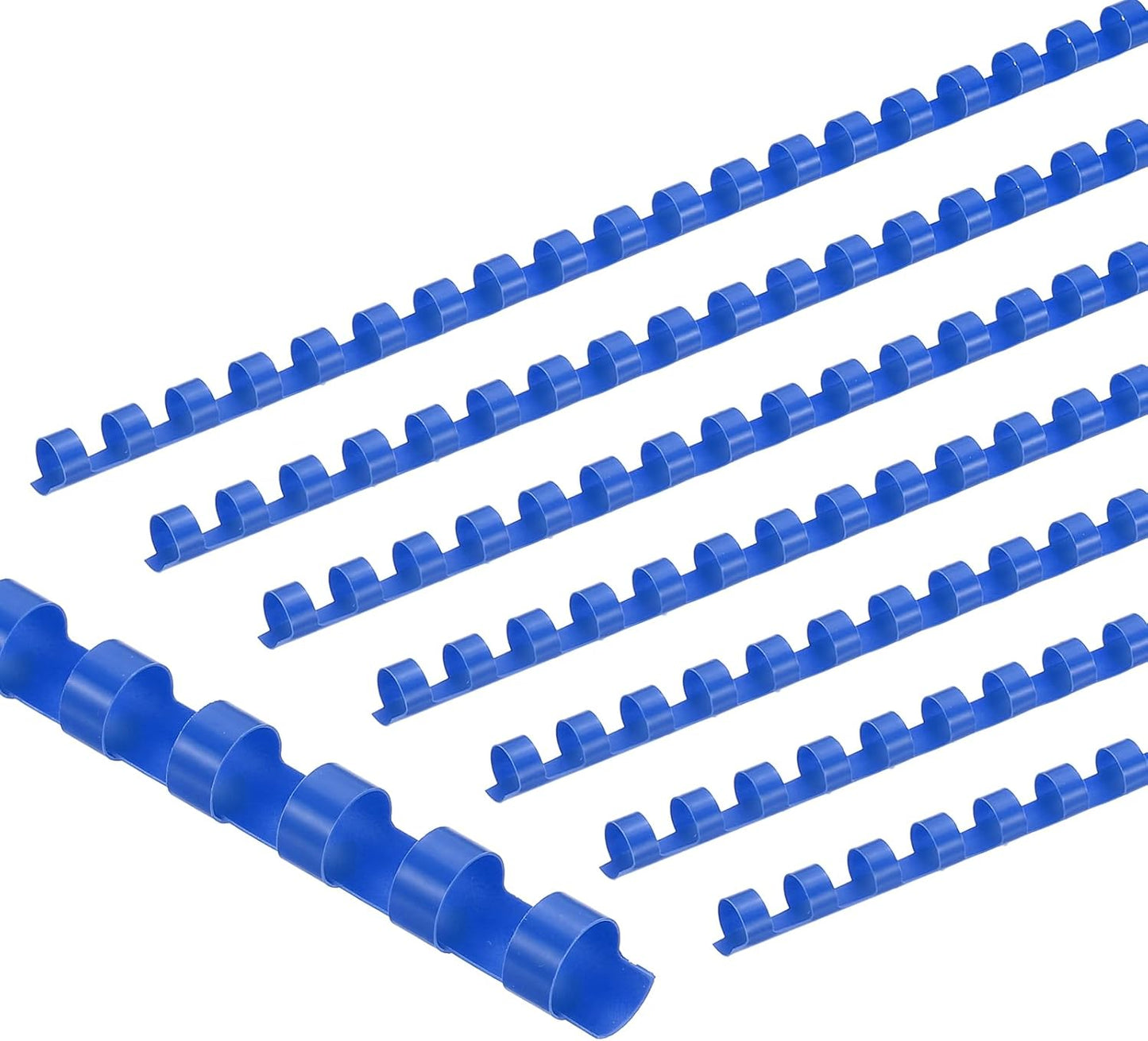 PATIKIL 10mm (3/8") Plastic Binding Combs, 200 Pcs 21 Rings Comb Binding Spines 60 Sheet Capacity Letter Size for Binding Paper Sheets Notebook Calendar Picture Album, Blue