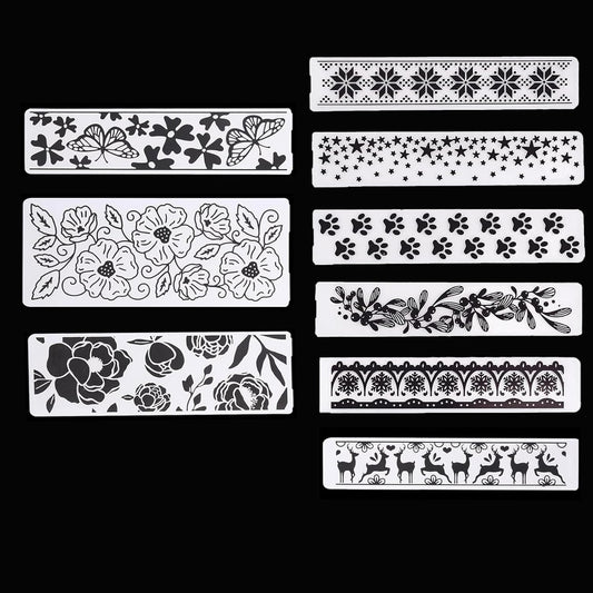 9Pcs Plastic Embossing Folders for Card Making Embossing Machine Template Mold Paper Card Embossing Stencil Flower Leaf Embossing Folder for Scrapbook Photo Album DIY Craft Decoration