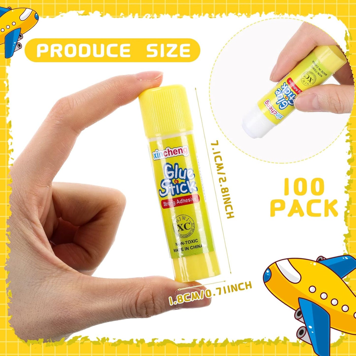 100 Pcs White Glue Stick Washable Glue Stick for Crafts Home School Classroom Students Teachers Employees Scrapbooking Crafting Supplies, 0.32 Ounce