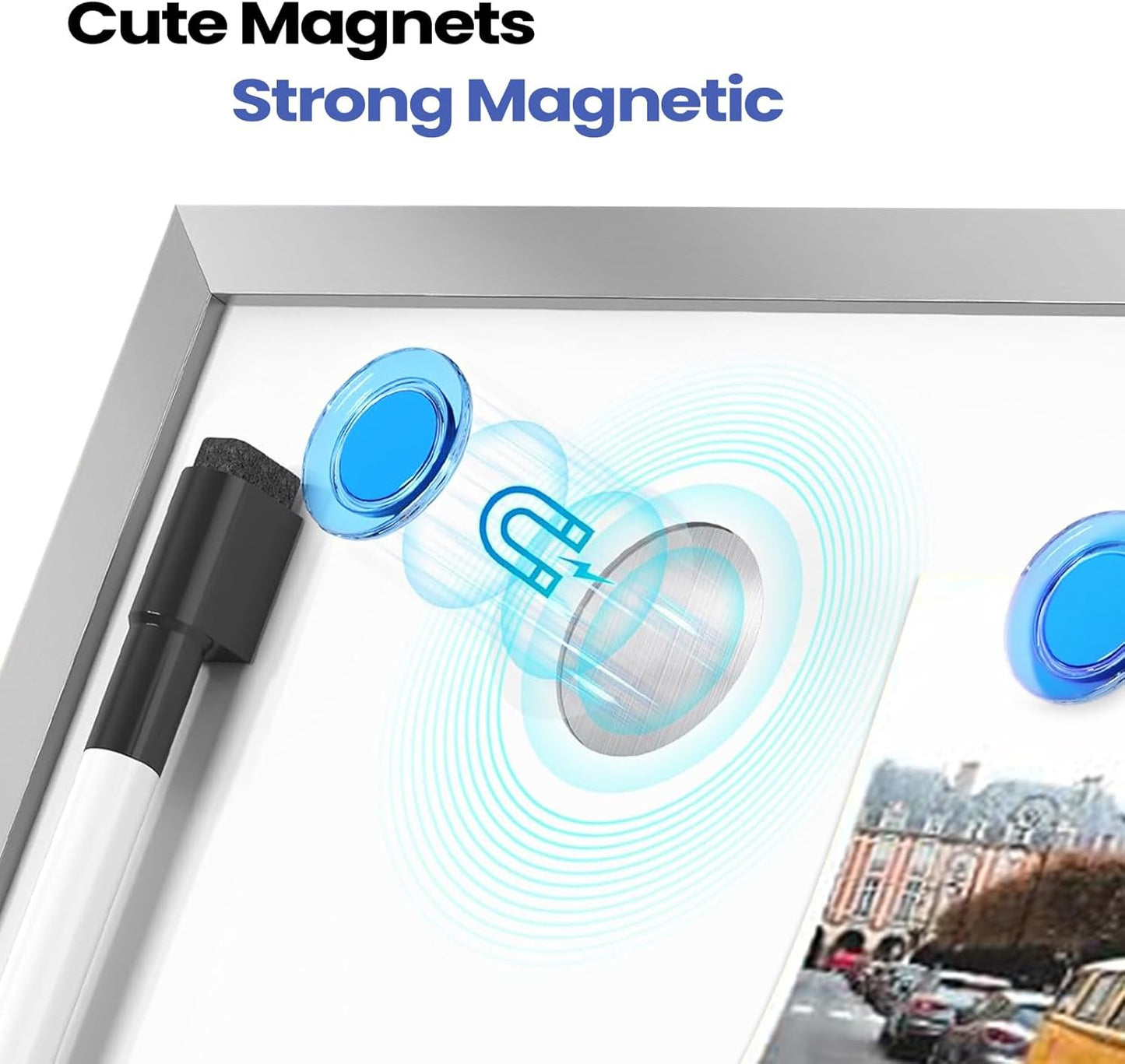 Small Desktop White Board with Stand, 10" x 10" Double-Sided Silver Aluminium Frame Whiteboard for Kids, Mini Dry Erase Board for Home, Office, School