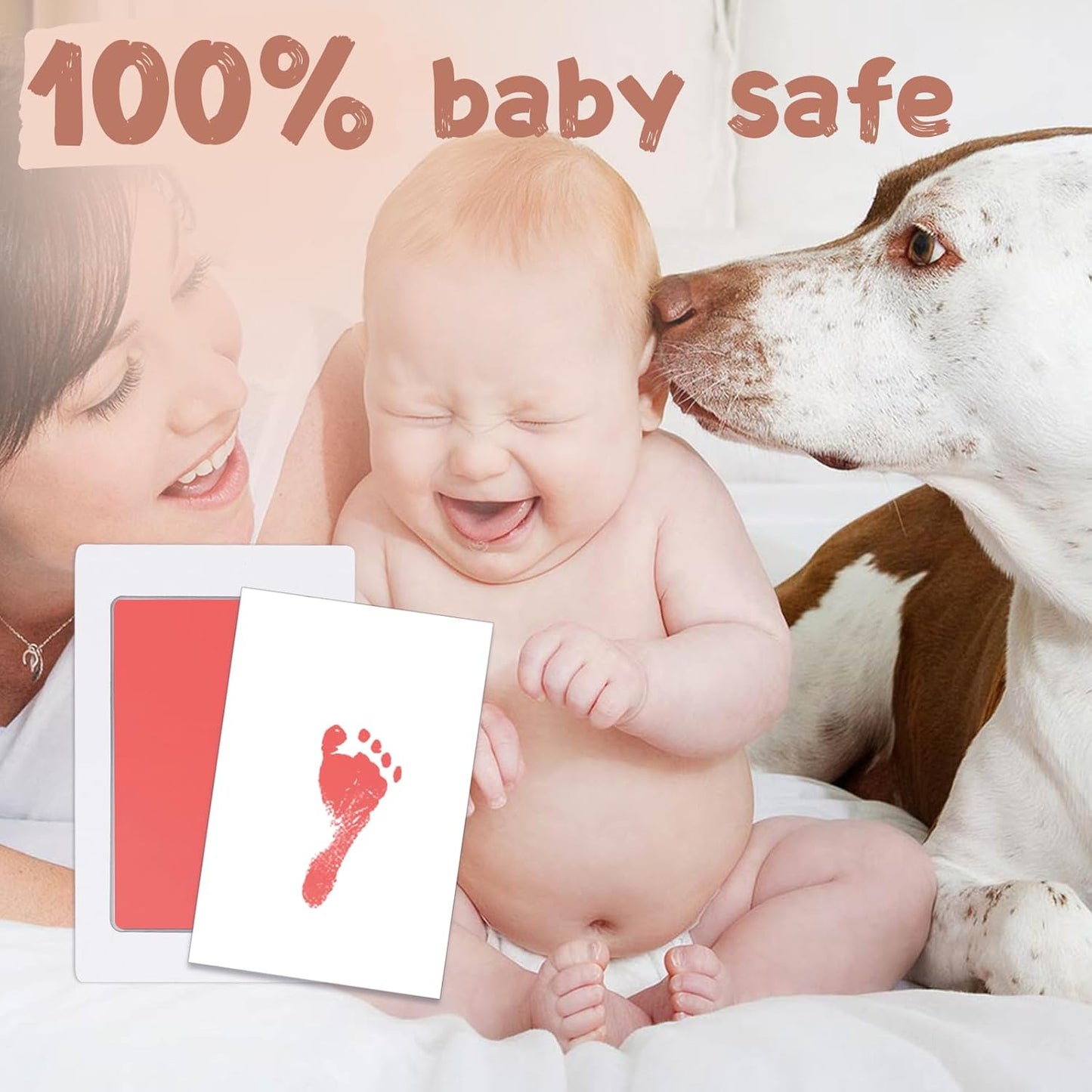 Inkless Baby Hand and Footprint Kit,Clean-Touch Ink Pad Kit,Safe No Mess Printing Infant Hand Foot Stamp,4 Pack Newborn Inkless Print Pads Best Keepsake or Gifts for Family