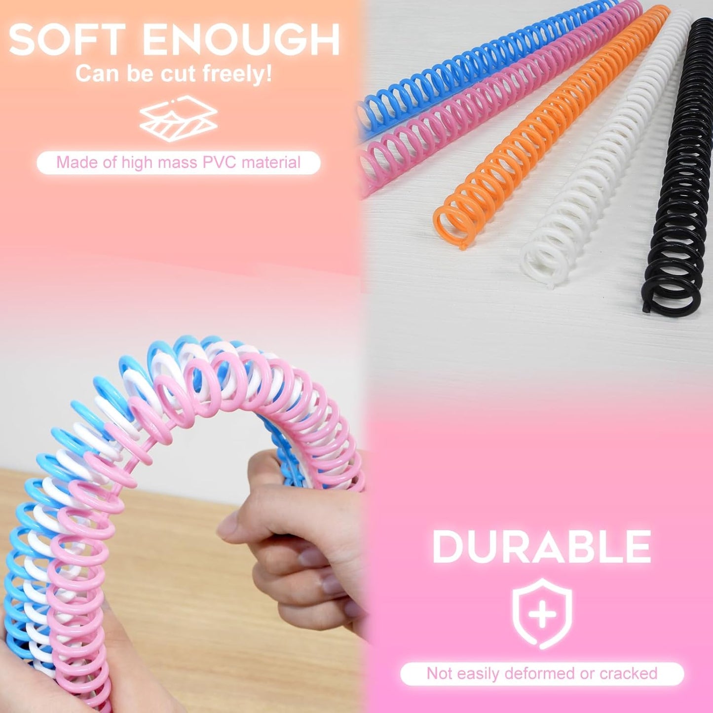 Rayson Click Binding Spines, 34-Hole Click Binding Ring for A4 and U.S. Letter Size Paper, Multi-Color, 3/5" Diameter, 3:1 Pitch, Binds Up to 120 Sheets, 30 Pack