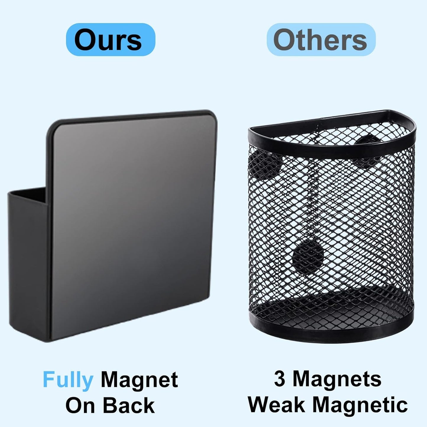 Magnetic Pen Holder,2 Pack Magnetic Dry Erase Marker Holder with Generous Compartments,Strong Magnet Storage Marker Pen Pencil Organizer for Refrigerator,Whiteboard,Locker Accessories