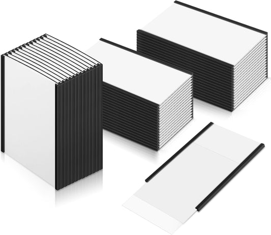 Glenmal 30 Pieces C Channel Magnetic Label Holders Set 3 x 5 Inch Magnet Shelf Label Holder with Protective Films and Replacement Strips for Metal Racks Whiteboard Name Tags