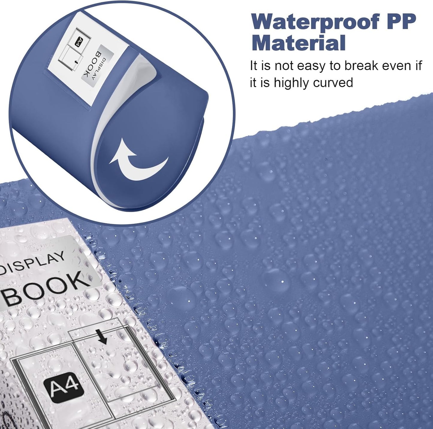 Marspark 6 Pcs Binder with Plastic Sleeves Large 8.5" x 11" Display Presentation Book 40 Pocket 80 Pages Art Portfolio Folder Clear Sheet Protector for Photo Document (Black,Green,Blue)