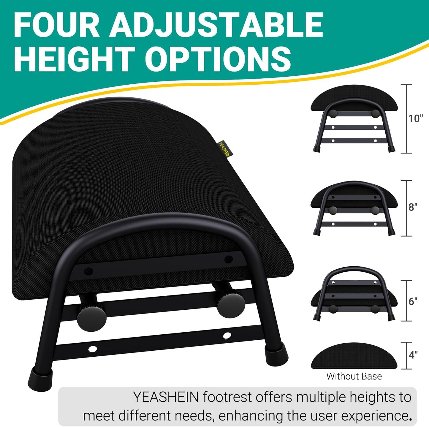 Foot Rest for Under Desk at Work, Adjustable Height Office Footrest for Leg Support, Memory Foam Foot Stool, Office Desk Accessories