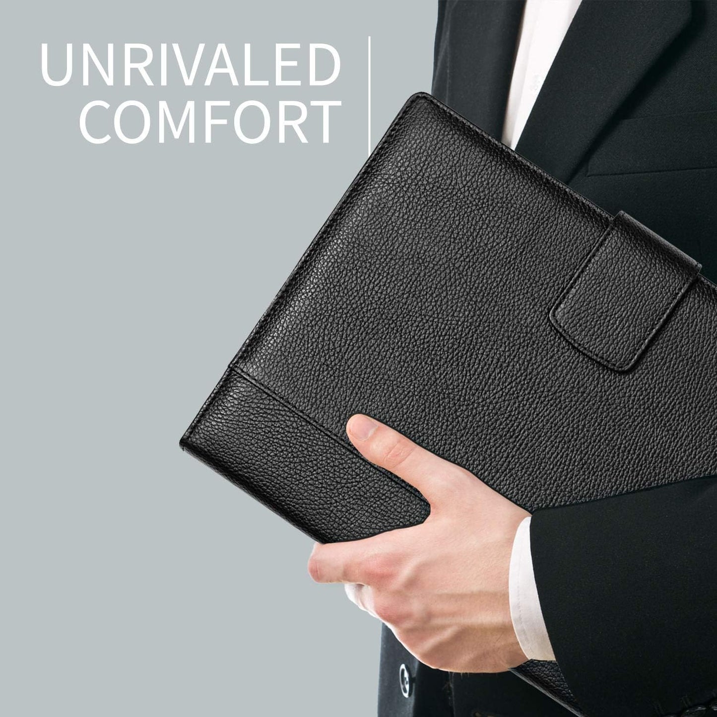 Maruse Italian Leather Executive Padfolio, Folder Organizer with Magnetic Closure and Writing Pad, Handmade in Italy, Black