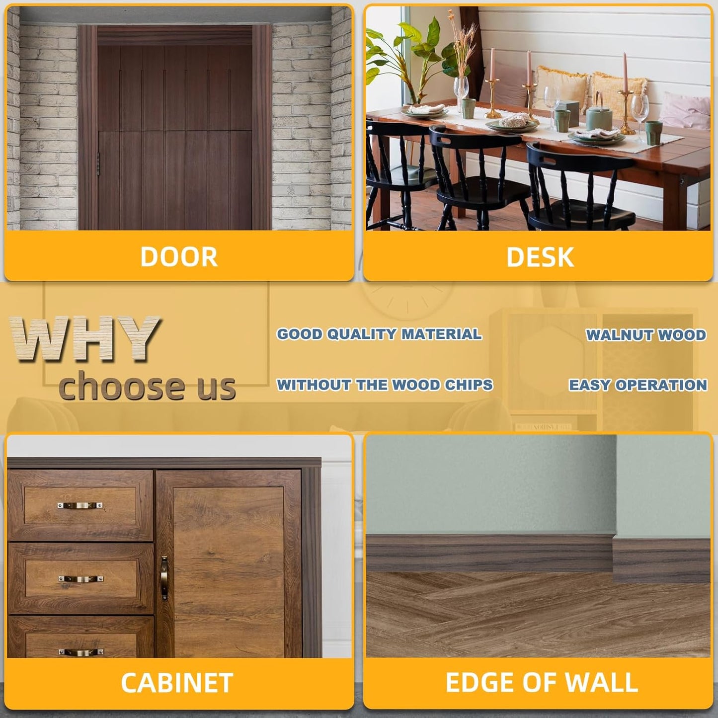 GSCIT Club Wood Grain Repair Tape, 2.3 inch X 25ft Self Adhesive Walnut Grain Repair Patch for Tables, Chairs, Baseboards, Doors, Windows, Floors, Handicraft DIY.