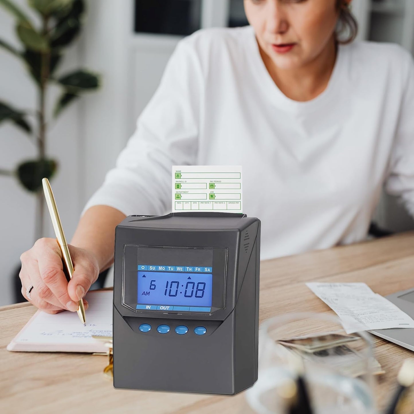 Zzrywuty All Pay Periods, 100 Count Time Cards for Hn3000, 2-Sided, 3 3/8" x 7 3/8", Green