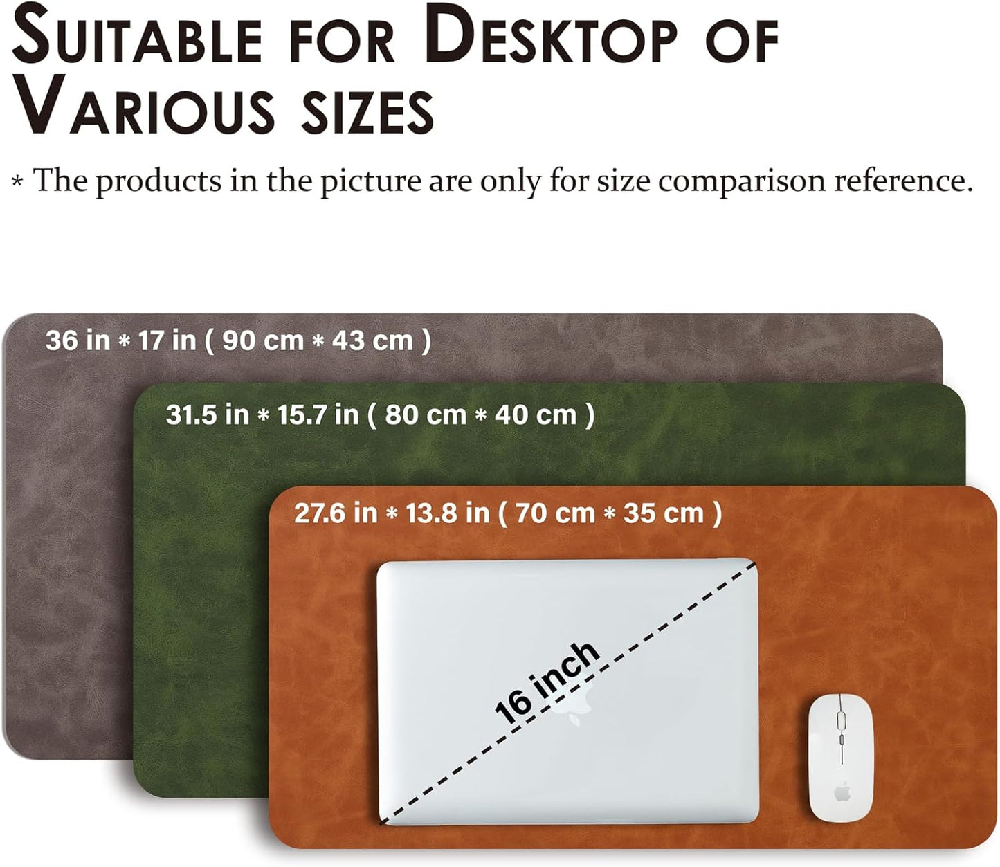 Distressed Leather Desk Mat - Non-Slip PU Desk Pad for Office and Home - Desk Organization and Accessories - Ideal for Large Mouse Pad and Desk Mats on Top of Desks(Forest Green,27.6"x 13.8")