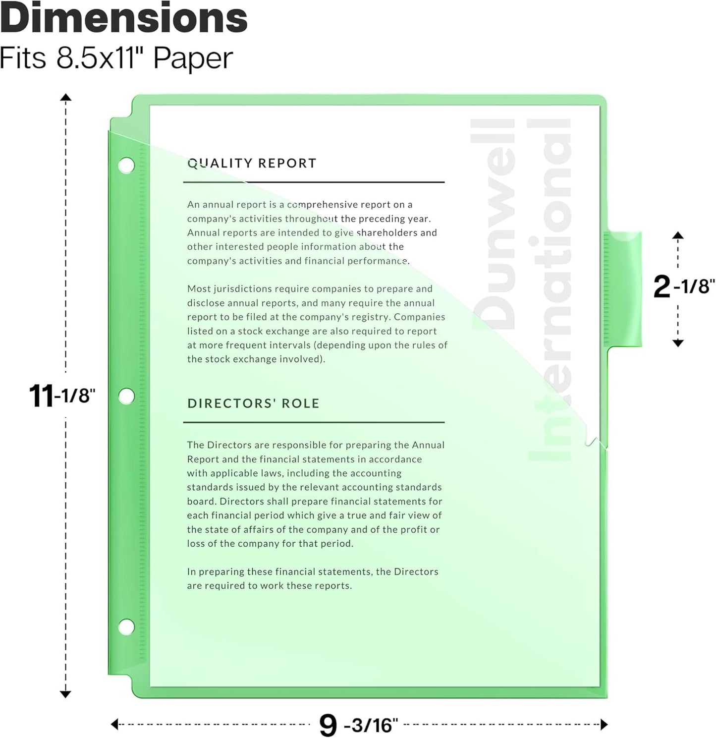 Dunwell 5-Tab Dividers with Pocket for 3-Ring Binders (3 Sets, 15 Count), Plastic One Pocket Dividers with Tabs, Slash File Jackets 3 Hole Punched for 8.5x11 Paper, Poly Pocket Notebook Dividers