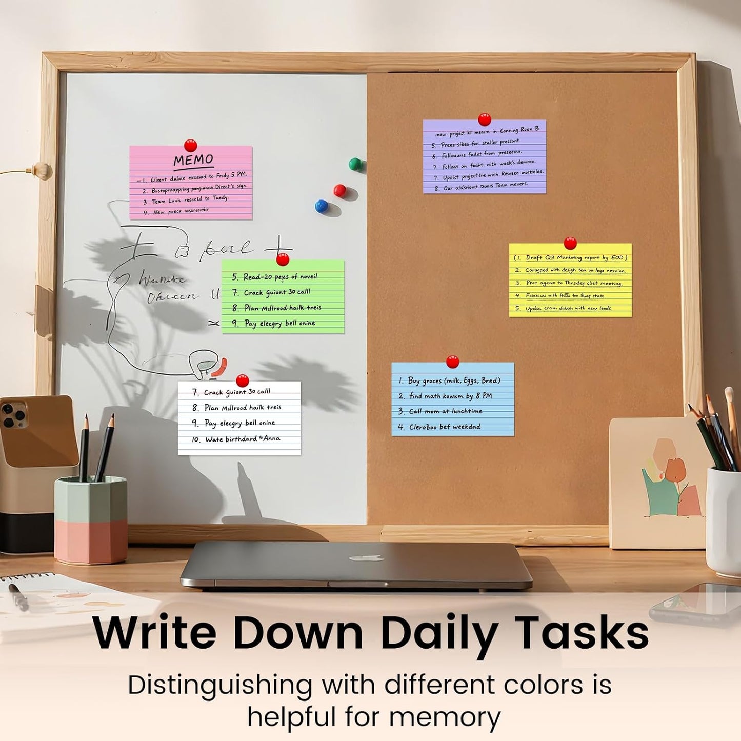 Index Cards 3x5 Inch, 600sheets, Flash Cards,Ruled Lined Colored Note Cards Paper For Studying, Schools Supplies, College, Office And Home Organization, Note Taking Supplies