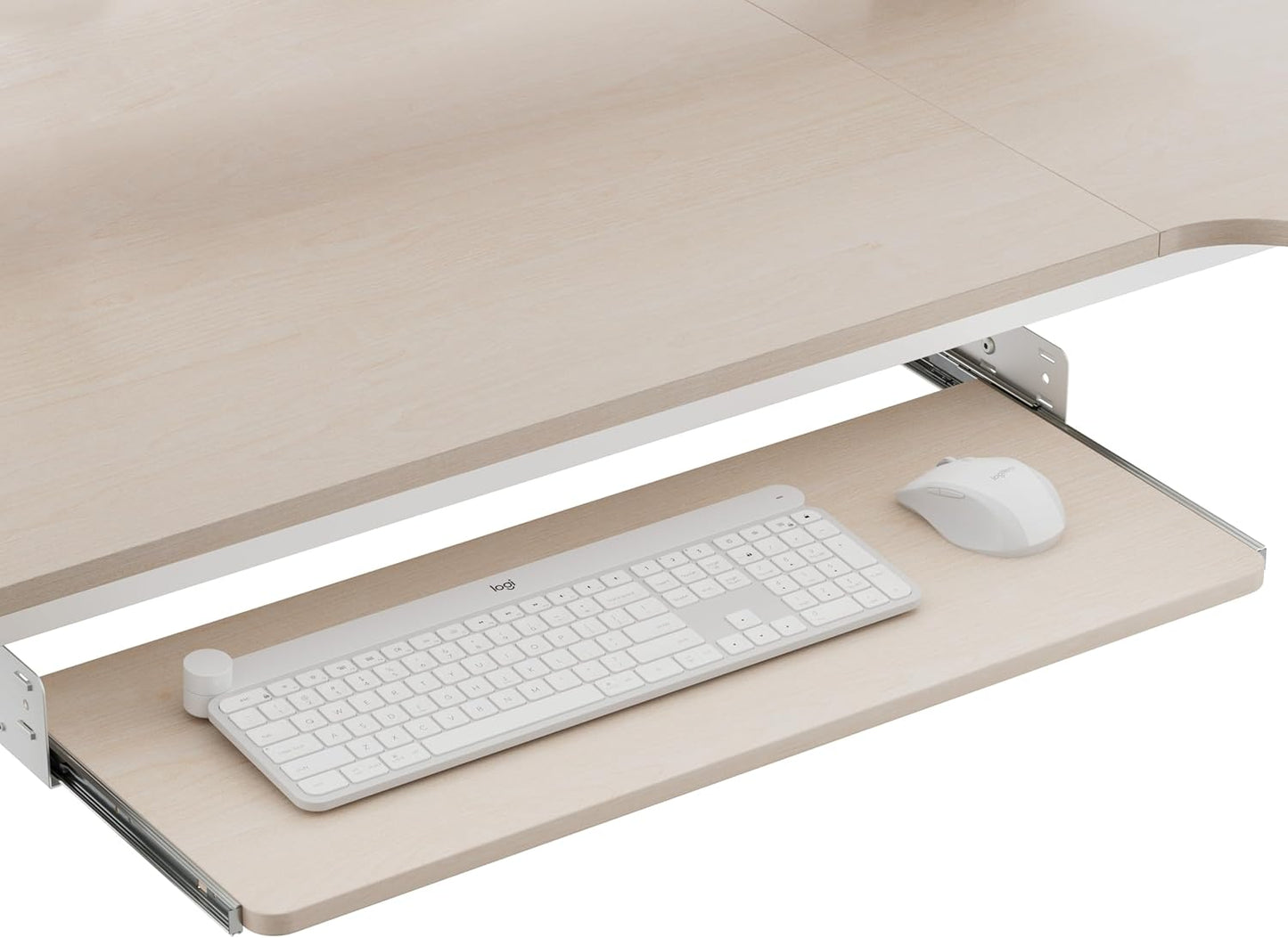 EUREKA ERGONOMIC Adjustable Keyboard Tray Under Desk, 28x11 Inch Large Slide Out Keyboard & Mouse Platform Tray, Wooden Pull Out Computer Keyboard Drawer for Typing Home Office Desk, Maple