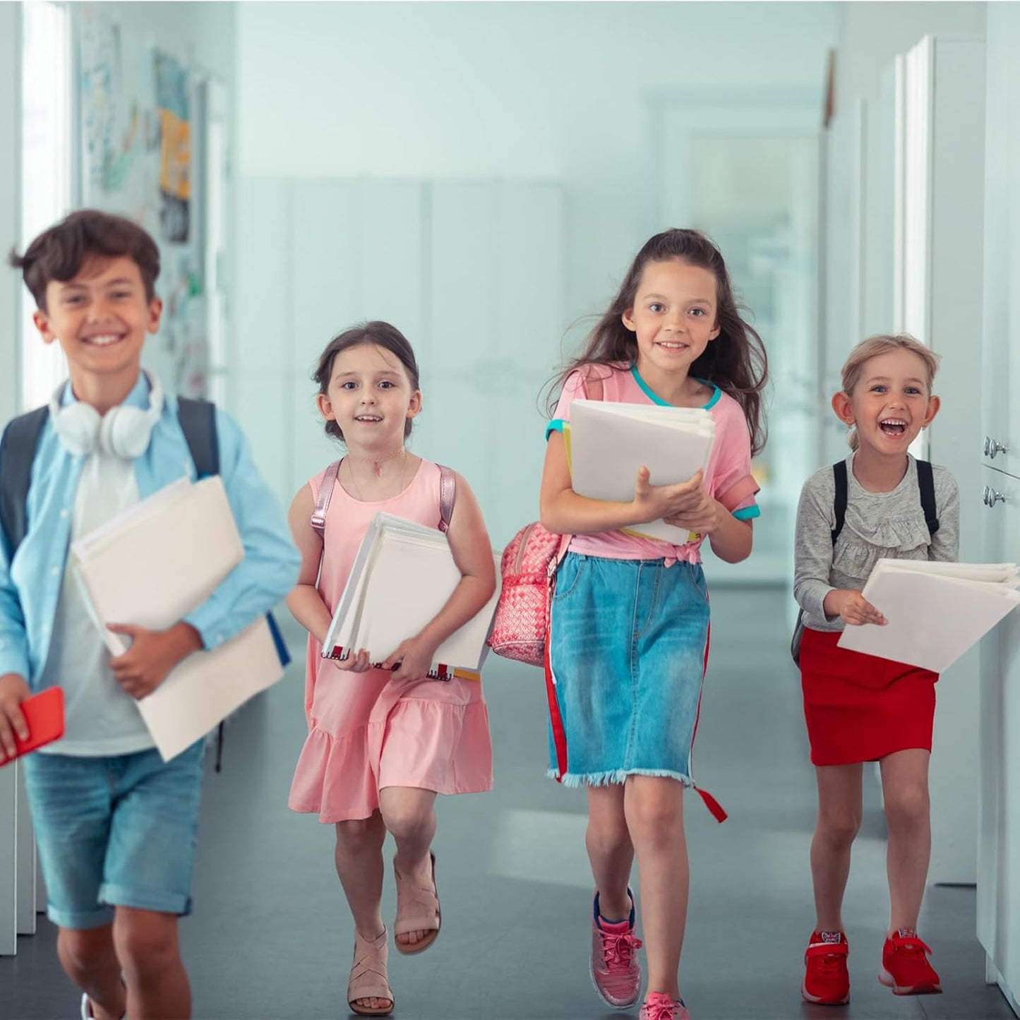 Patelai 48 Pcs Plastic Folders with 2 Pockets and 3 Prongs Home Folders with Card Slot Letter Size Heavy Duty Report Covers for Back to School(White,Classic)