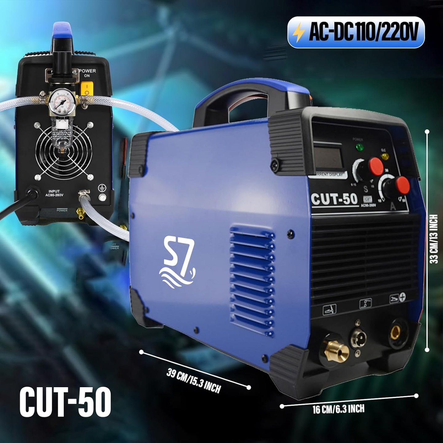Plasma Cutter, CUT50 55Amp 110V/220V Dual Voltage IGBT Cutting Machine