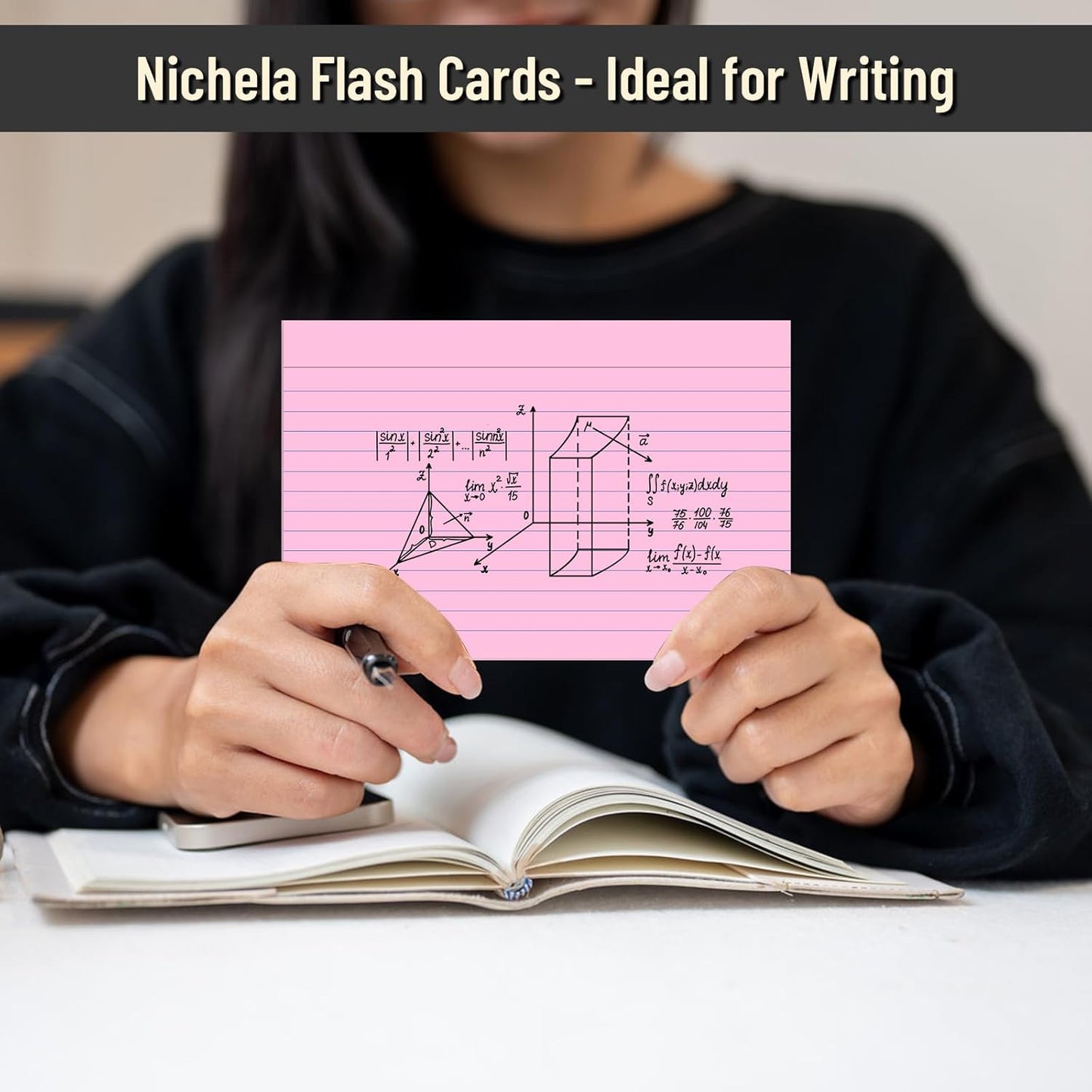 200 Pcs Index Cards 4 x 6 Inch Ruled Pink Index Cards, College Ruled Flash Cards for School, College, Office and Home Organization, Durable Study To Do List Note Cards with Ruled Lines, 5 Pack of 40