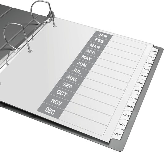 Davis Group Calendar Months January-December Index Tab Dividers for 3 Ring Binders, Customizable Table of Contents, 6 Sets