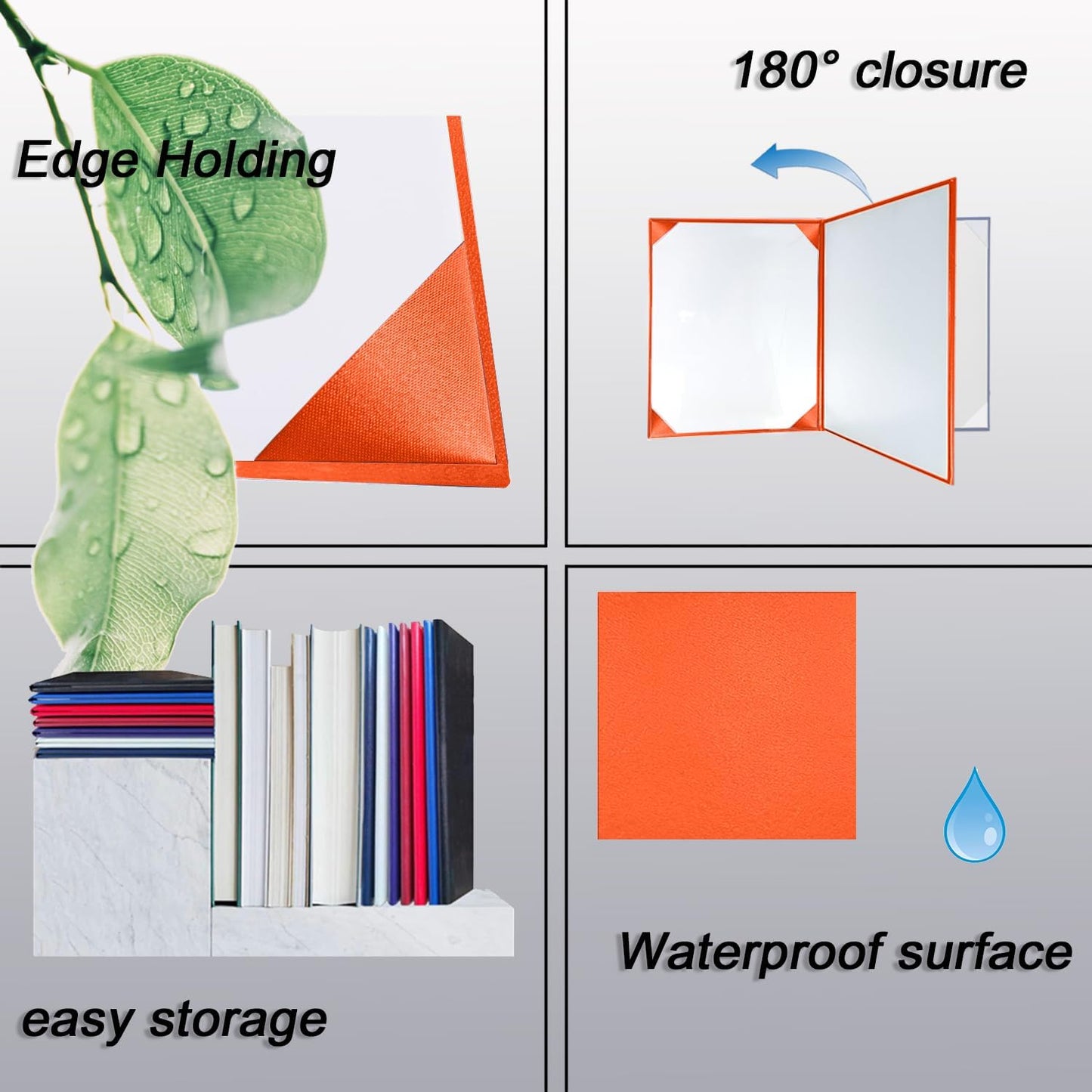 Certificate Holders 8.5"x11" Graduation Diploma Cover Document Leather Folders,Orange-2 Pack