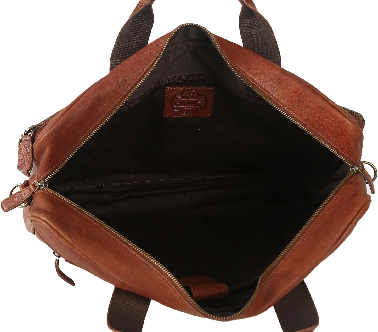 Leather briefcase 18 Inch Laptop Messenger Bags for Men and Women Best Office briefcase Satchel Bag (Wash Tan)