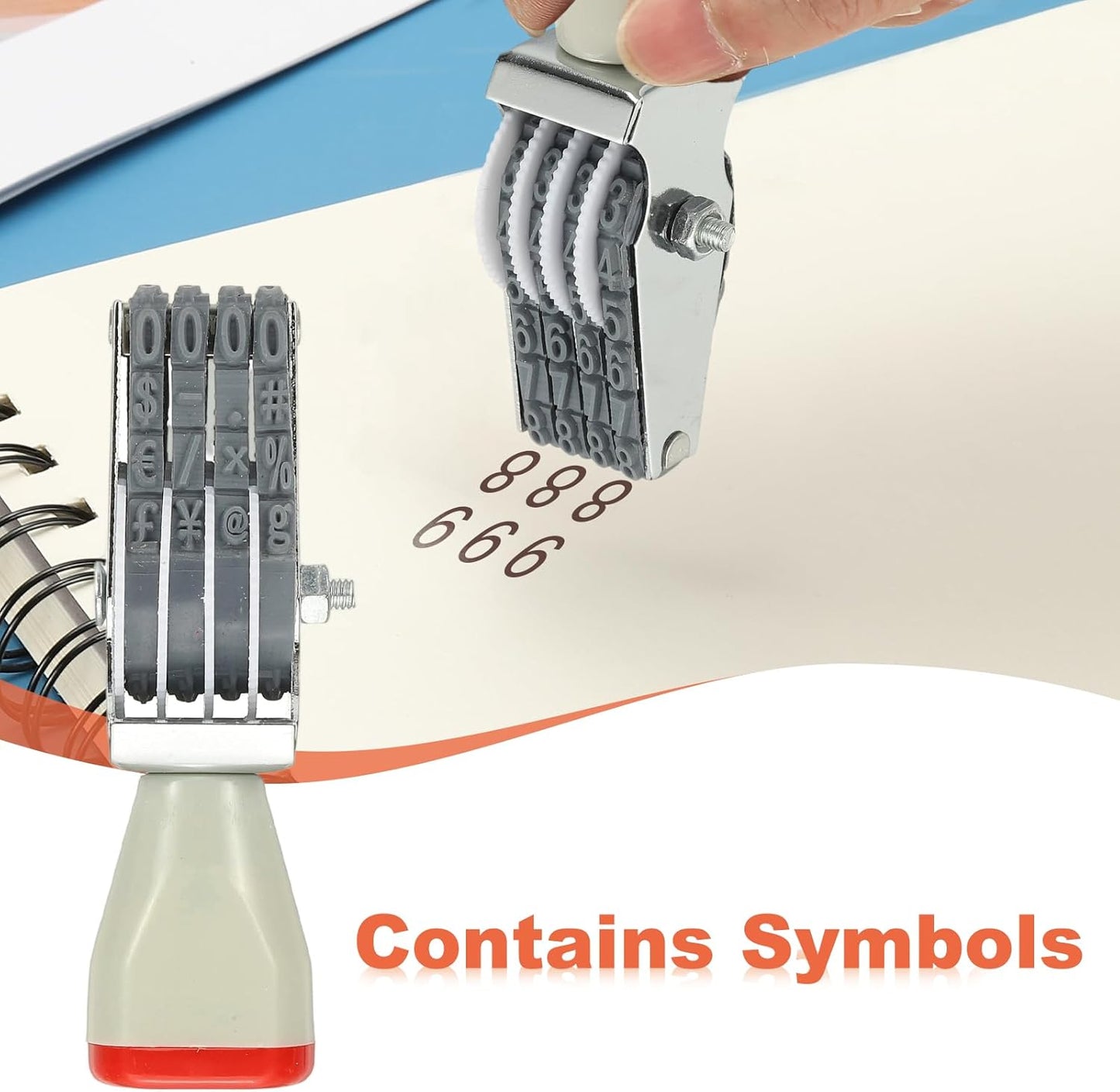 PATIKIL 4 Digit Number Roller Stamp, Adjustable Rubber Stamp Changeable Numerical Symbol Office Date for Business Creative Price Tag