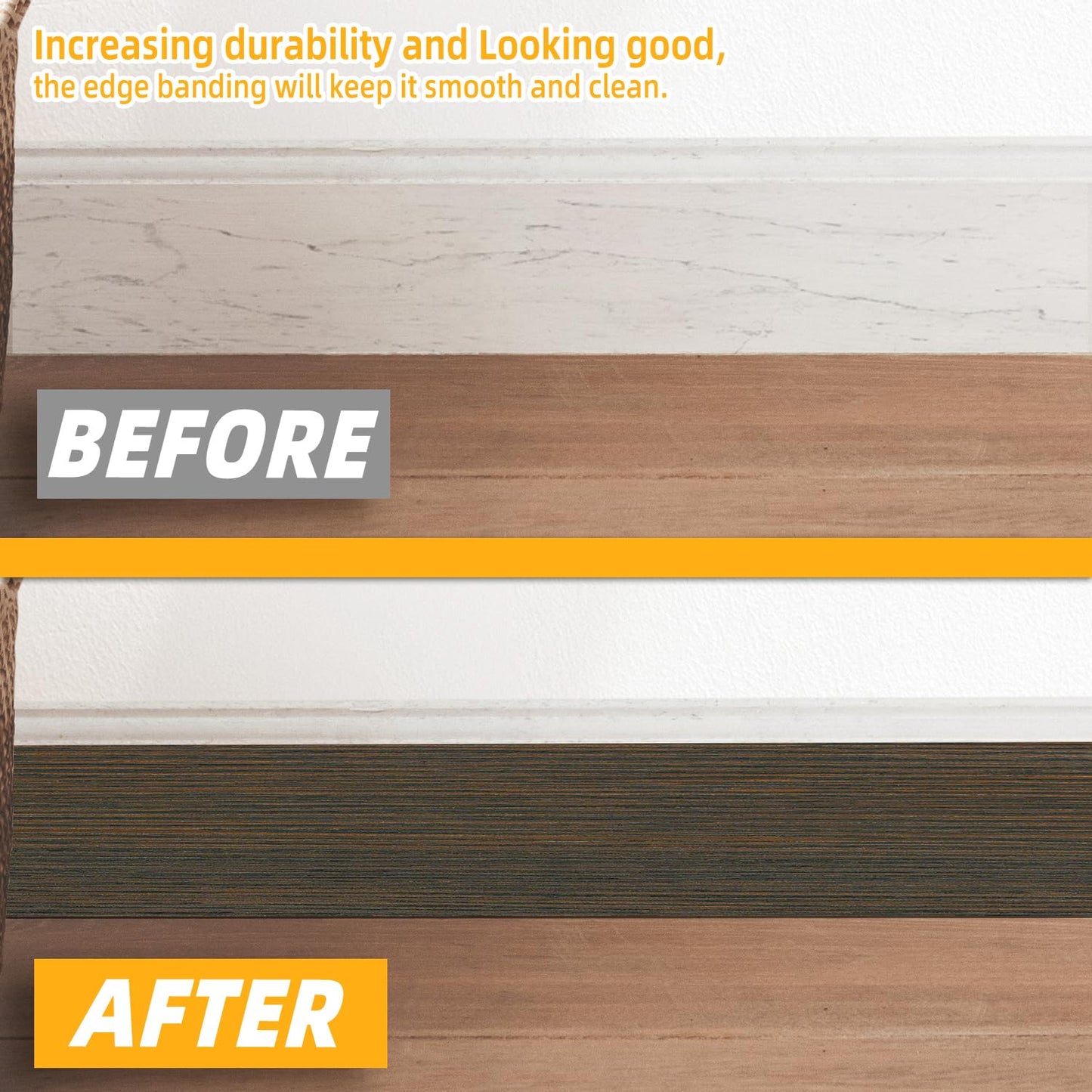 GSCIT Club Brown Walnut Wallpaper, 24 inch X 15ft Self Adhesive Wood Grain Repair Tape Patch for Tables, Chairs, Baseboards, Doors, Windows, Floors, Handicraft DIY.