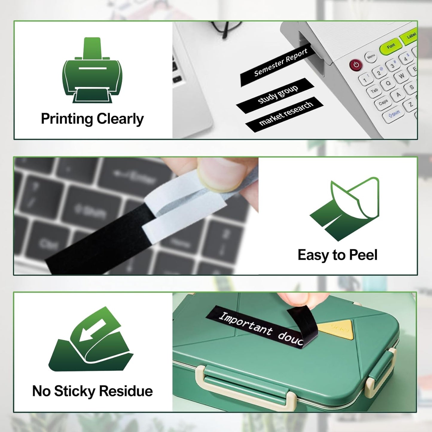 BOYEEZON 4Pack TZe-335 Label Tape Replacement for Brother P Touch TZe-335 Label Tape White on Black TZe TZ Tape 12mm 0.47 Laminated Black Label Maker Tape TZ-355 for Ptouch PTD210 PTD400 PTD410 PTD600