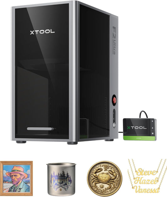 xTool F2 Ultra Single 60W MOPA Fiber Laser Engraver, 100+ Color Metal Engraving, Dual 48MP Cameras, Auto Streamline, 15,000mm/s Ultra-Fast, AI Powered 3D Laser Engraving Machine