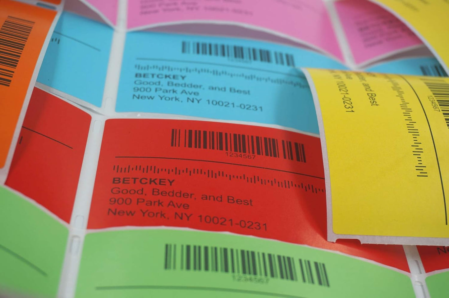 BETCKEY - 1.25" x 1" UPC Barcode & Address Labels Compatible with Zebra & Rollo Label Printer,Premium Adhesive & Perforated[Yellow, 6 Rolls, 8280 Labels]